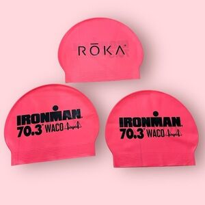 Roka x Ironman 70.3 Waco Swimming Cap Set Of 3 (Pink)